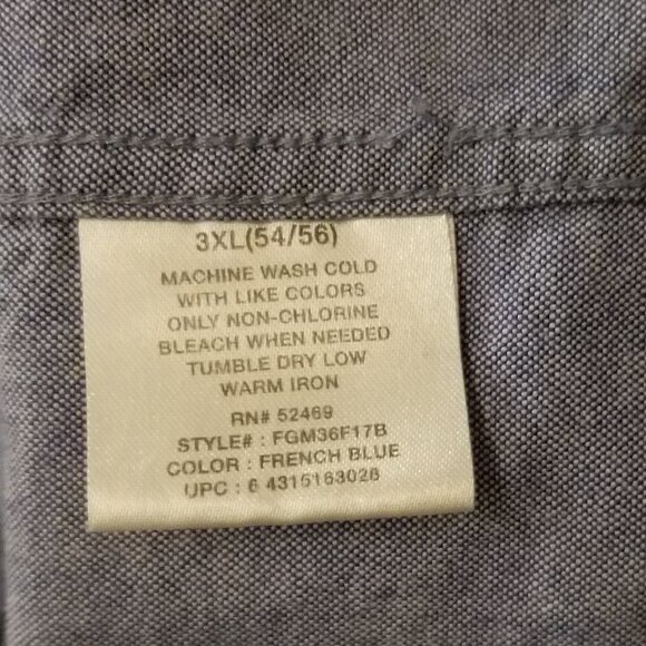 "French blue" 3XL Faded Glory long sleeve shirt - Picture 8 of 8